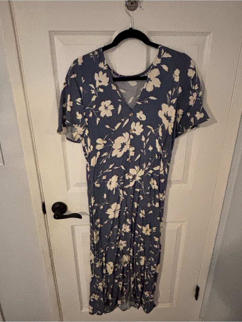 Final Touch Blue Floral Maxi Dress with Cream Blooms
